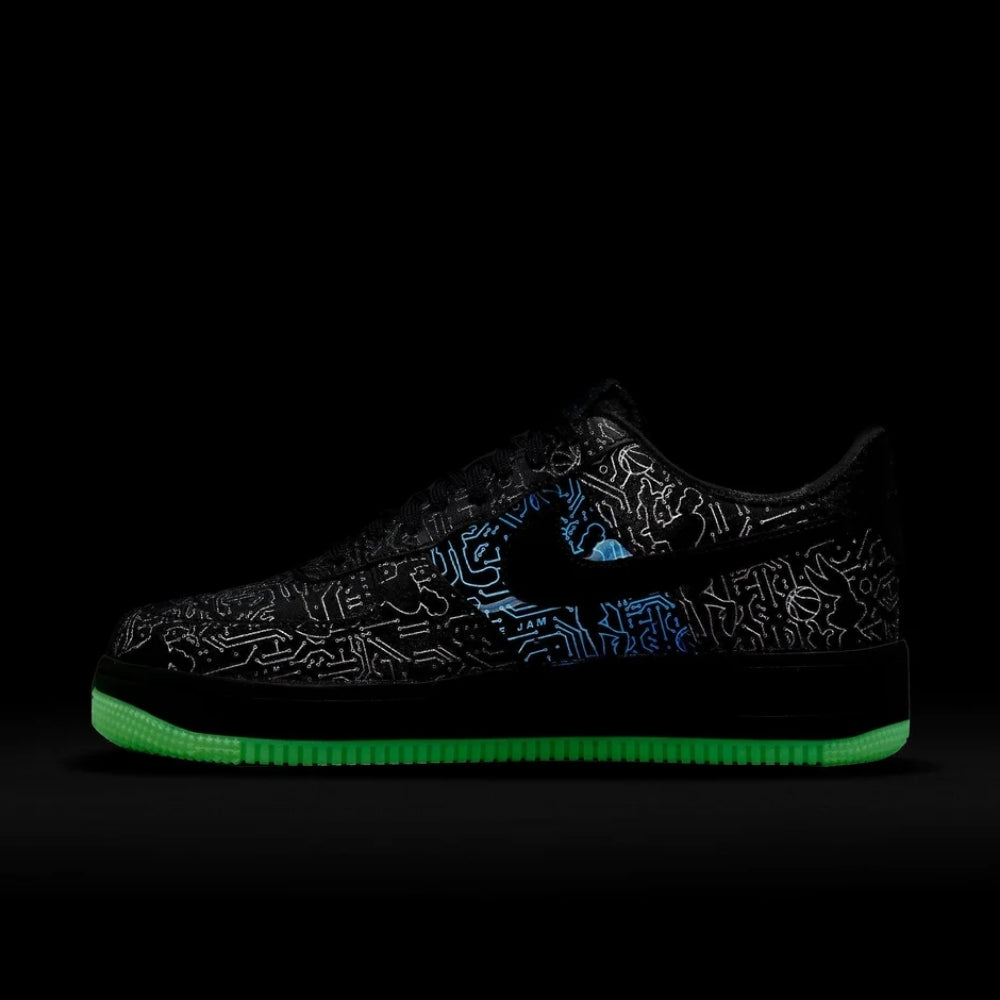 Air Force 1 Low Computer Chip Space Jam Black Light Blue