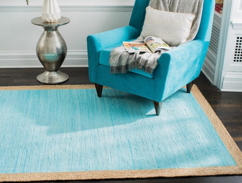 aganippe hand loomed blue rug 442