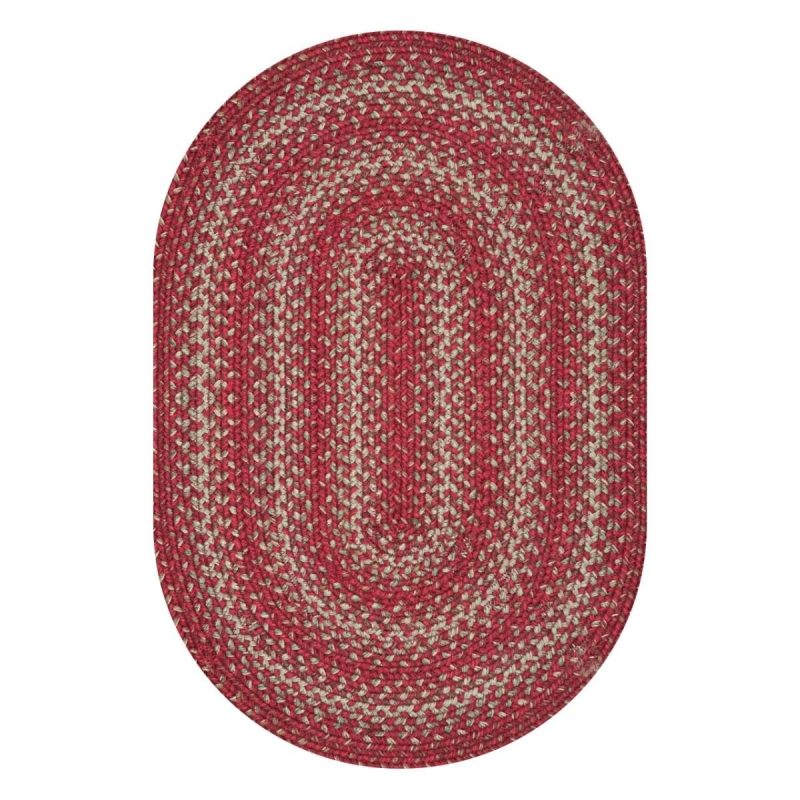 apple pie red oval jute braided rug silo 6