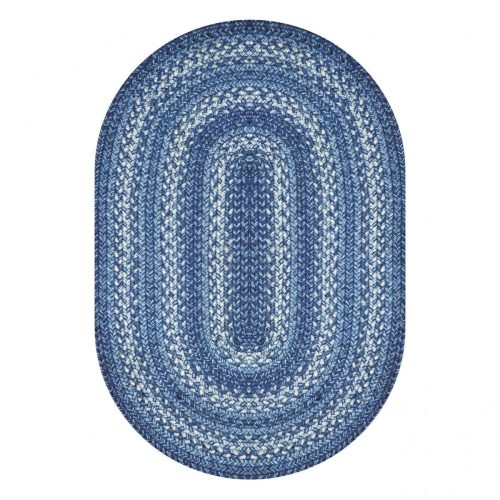 denim blue oval jute braided rug silo