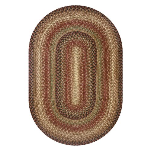 gingerbread brown deep red oval jute braided rug silo