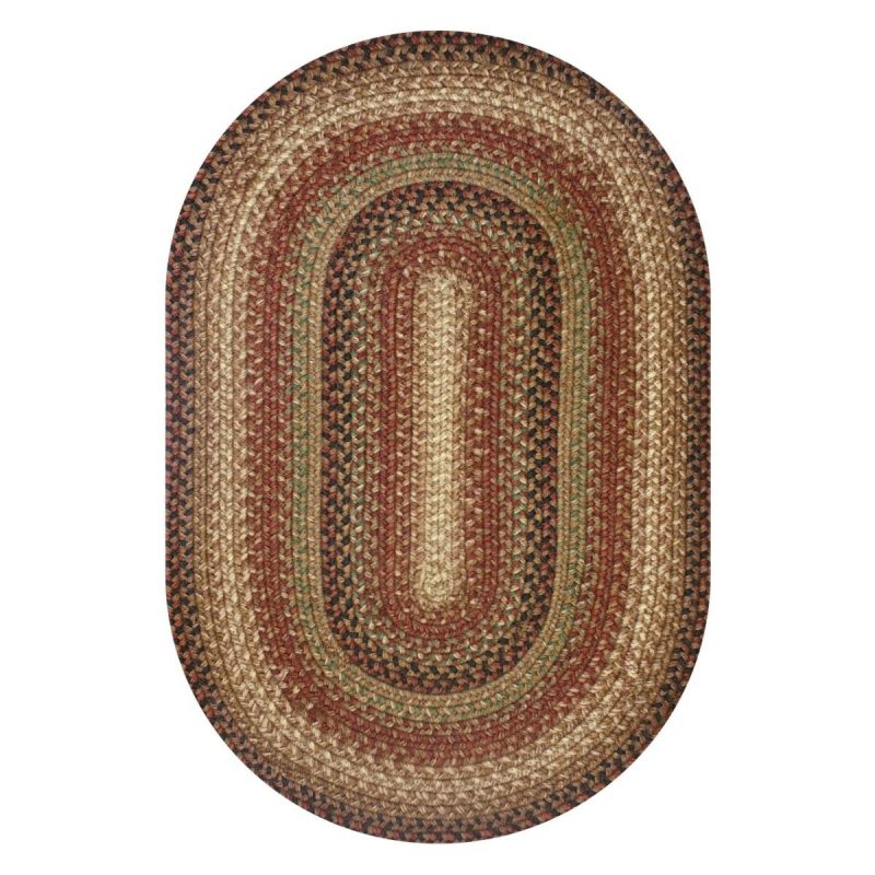 gingerbread brown deep red oval jute braided rug silo