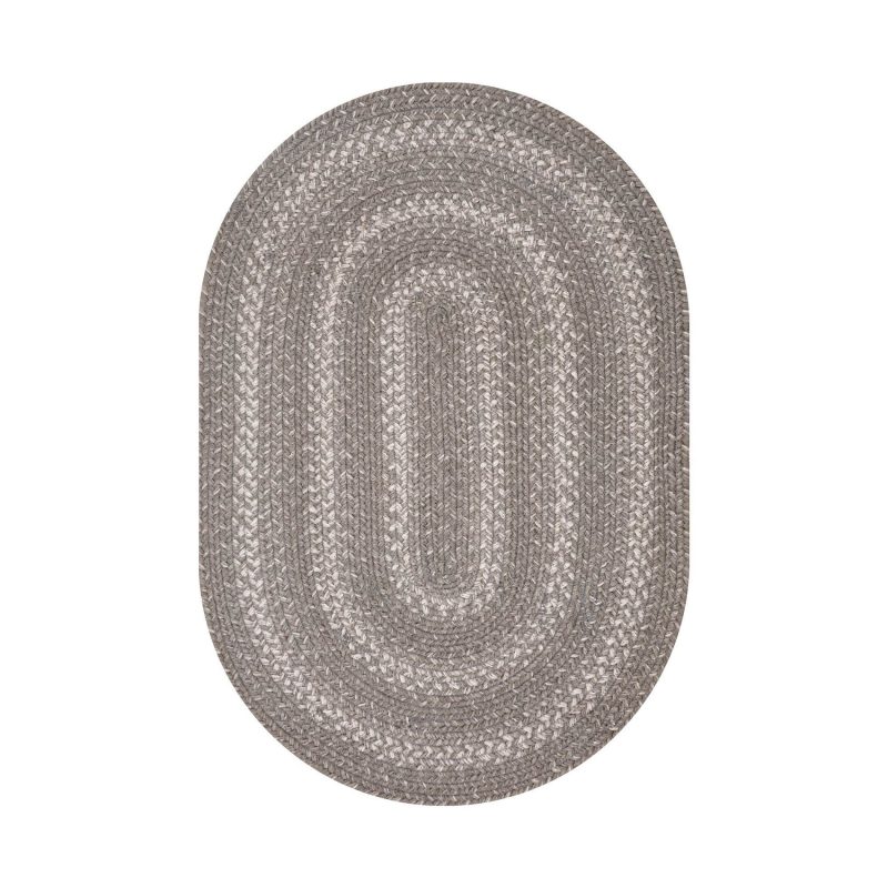 grey cloud jute braided rug oval