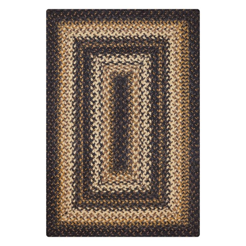 kilimanjaro black rectangular jute braided rug silo