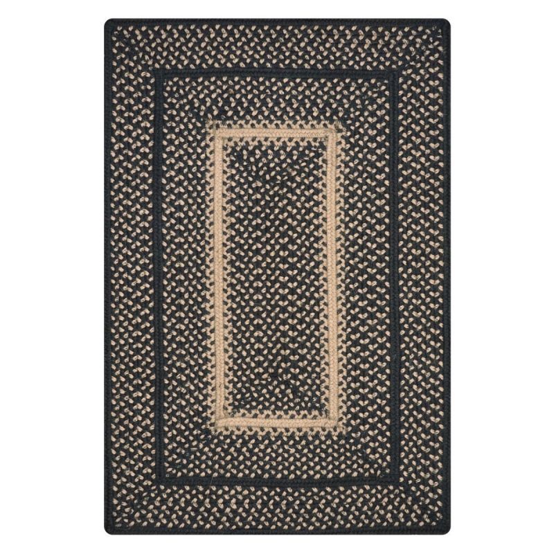 manchester black rectangular jute braided rug silo