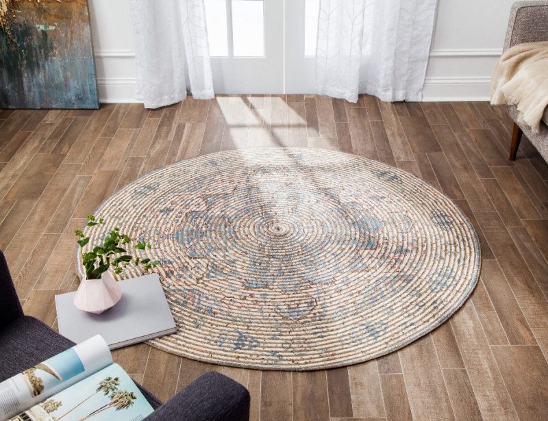 round damavand distressed rug 797