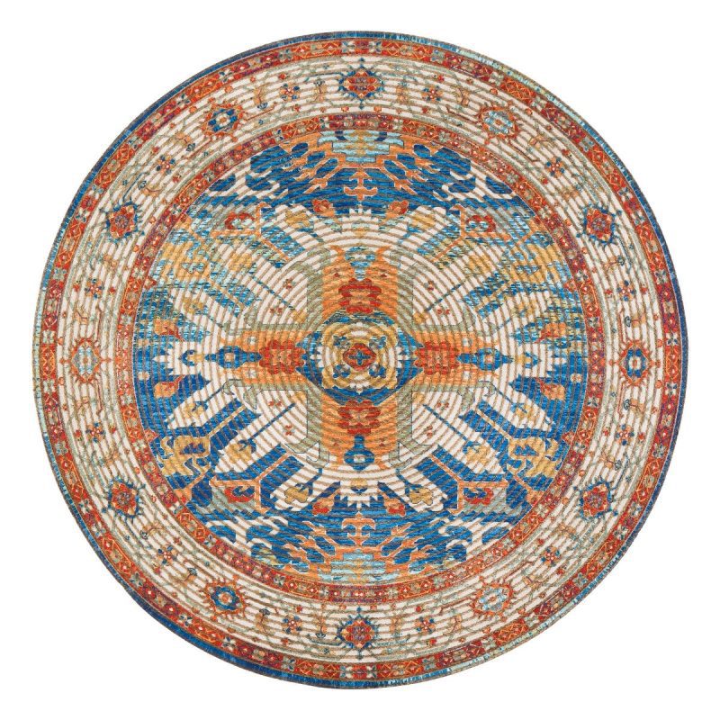 round sahand distressed rug 759