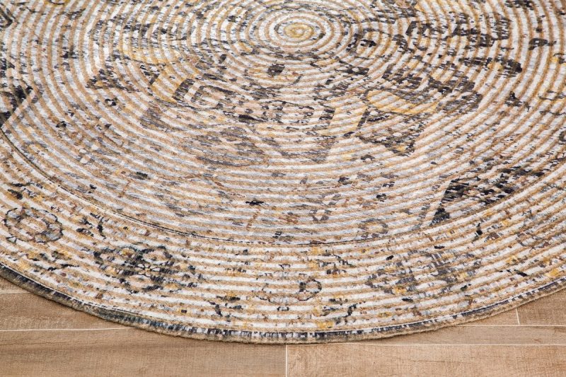 round zagros distressed rug 739